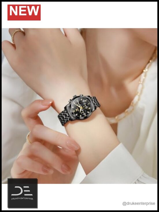 Women\'s Multifunctional Two Tone Stainless Steel Quartz Watch Chronograph Date main image 5